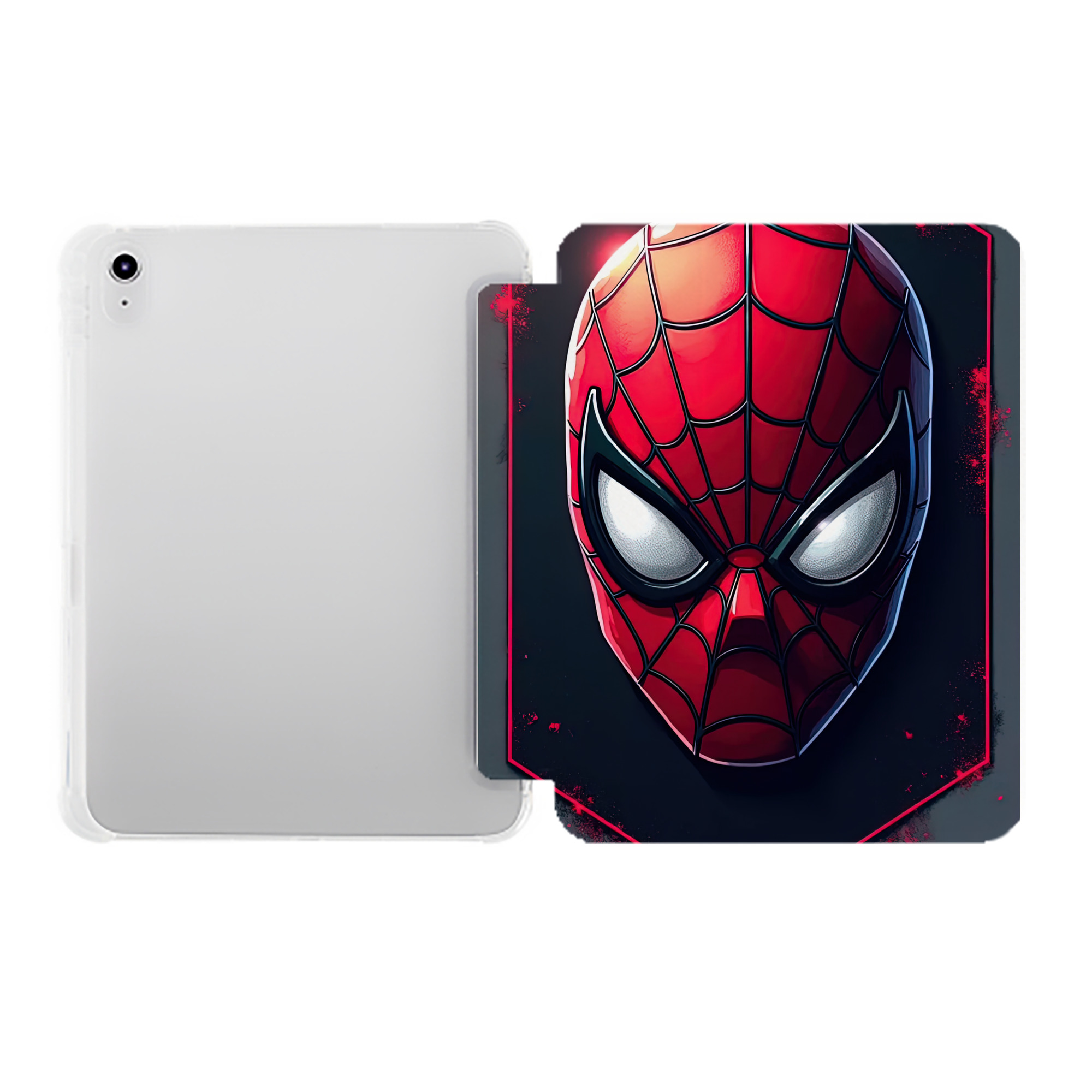 （画像用） Spider Man スパイダーマン IPad ケース ペン収納付き 三つ折りスタンド PUレザー×シリコン 対応機種9.5/10.5/10.9インチ